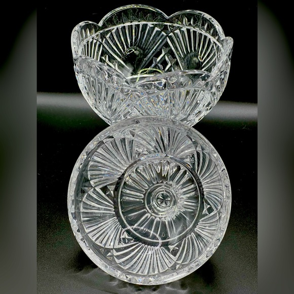 Vintage Godinger Shannon Crystal Footed Candy Dish Bowl with Lid Heavy 8.5 in - Picture 10 of 13